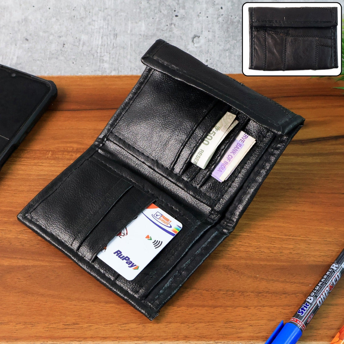 Premium Genuine Bi-Fold Wallet (1 Pc)