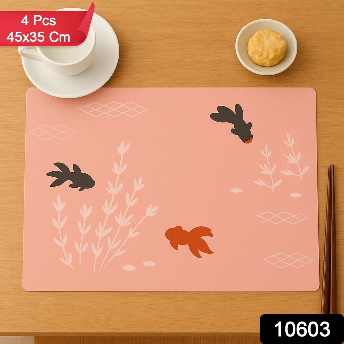 Decorative Dining Table Placemats with Elegant Design (4 Pc / 45x35 Cm)