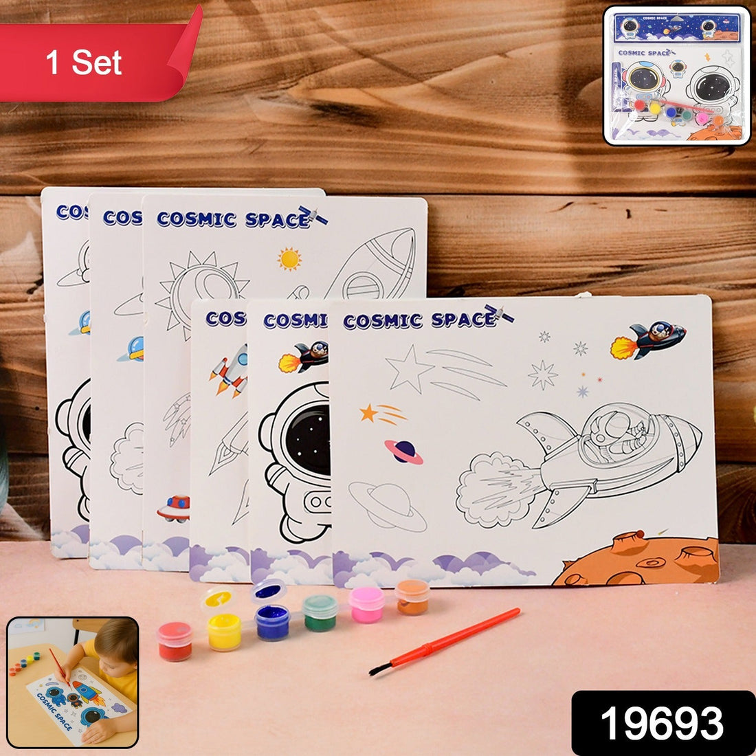 Cosmic Space Theme Kids Painting and Coloring Kit