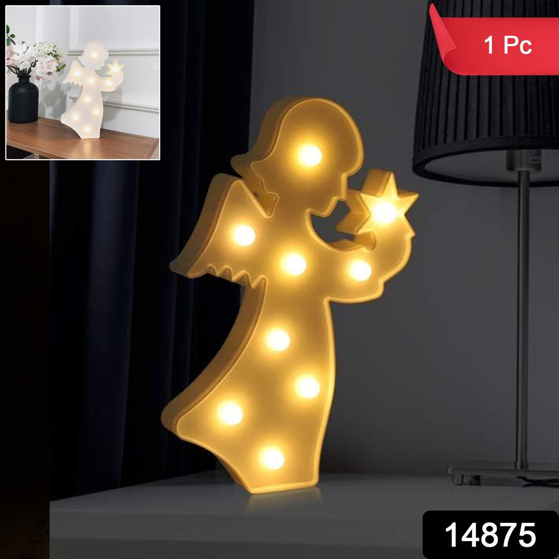 Angel Shaped LED Decorative Night Light (1 Pc)