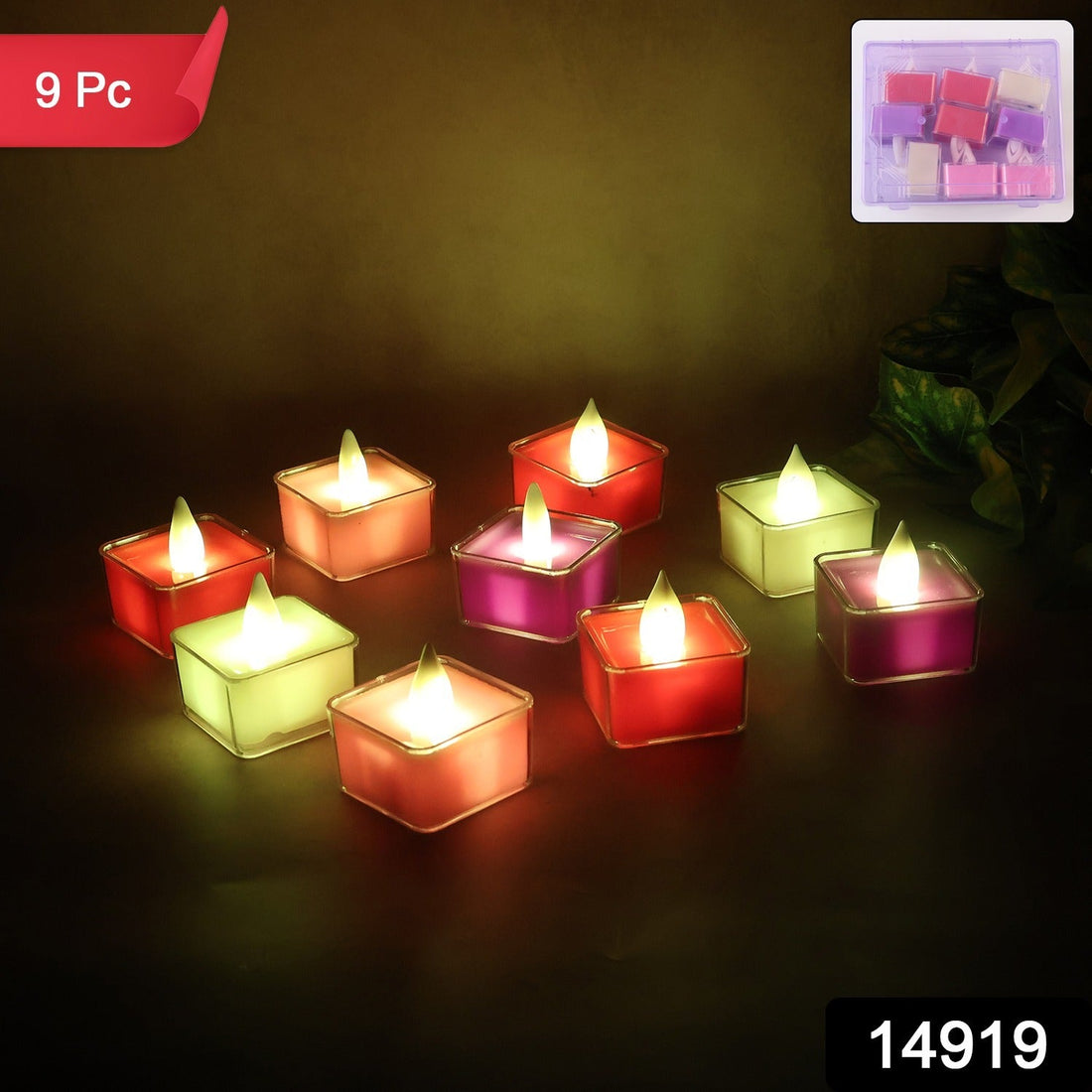 LED Flameless Decorative Tealight Candles - (9 Pc / Set)