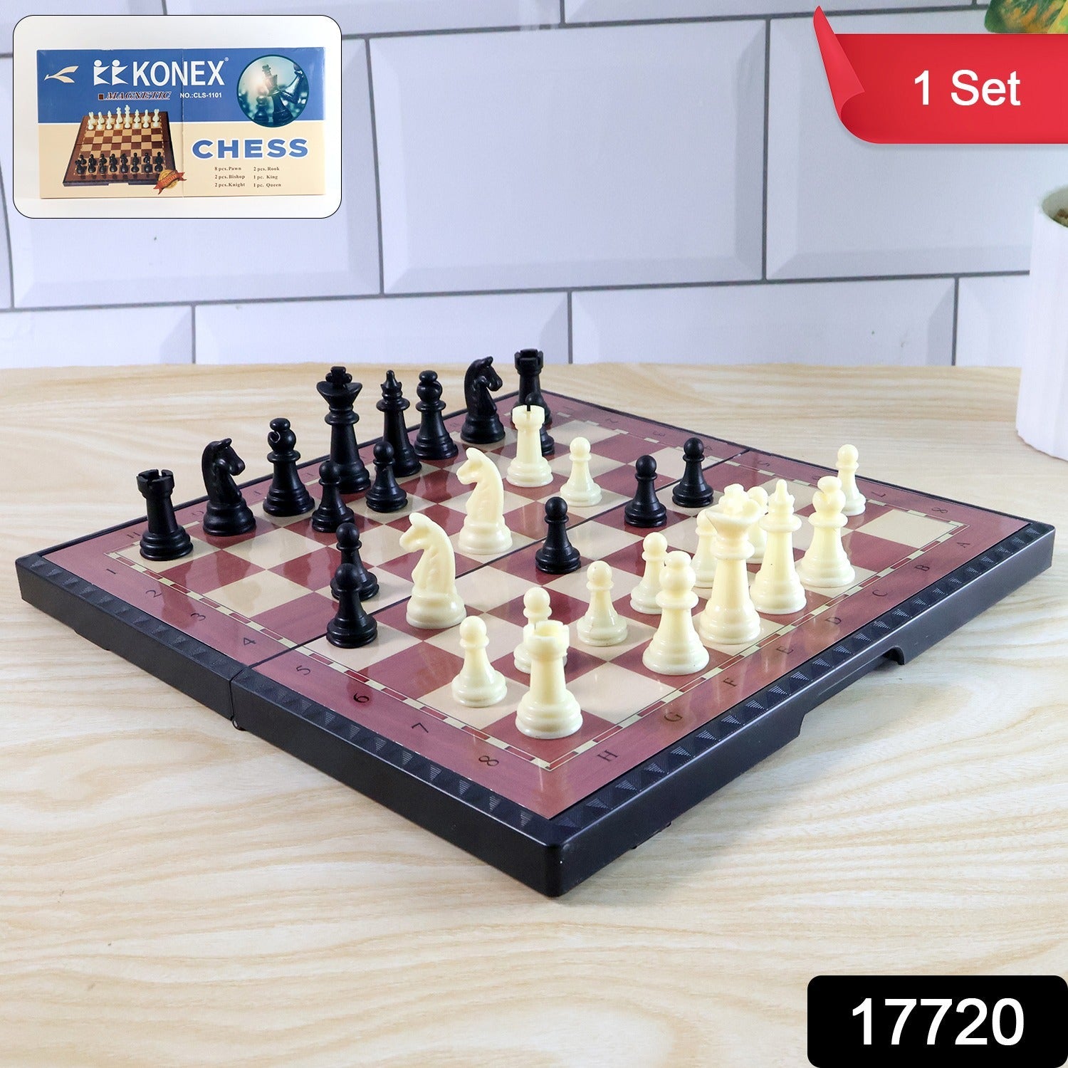 Foldable Magnetic Chess Board Game Set (24 x 24 Cm)