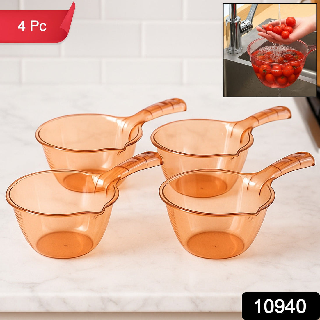 Multipurpose Kitchen Washing & Straining Bowl (1100 ML / 4 Pc)