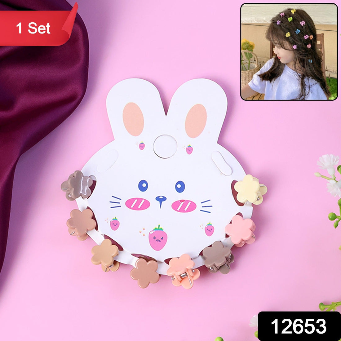 Premium Flower-Shaped Mini Hair Claw Clip Set