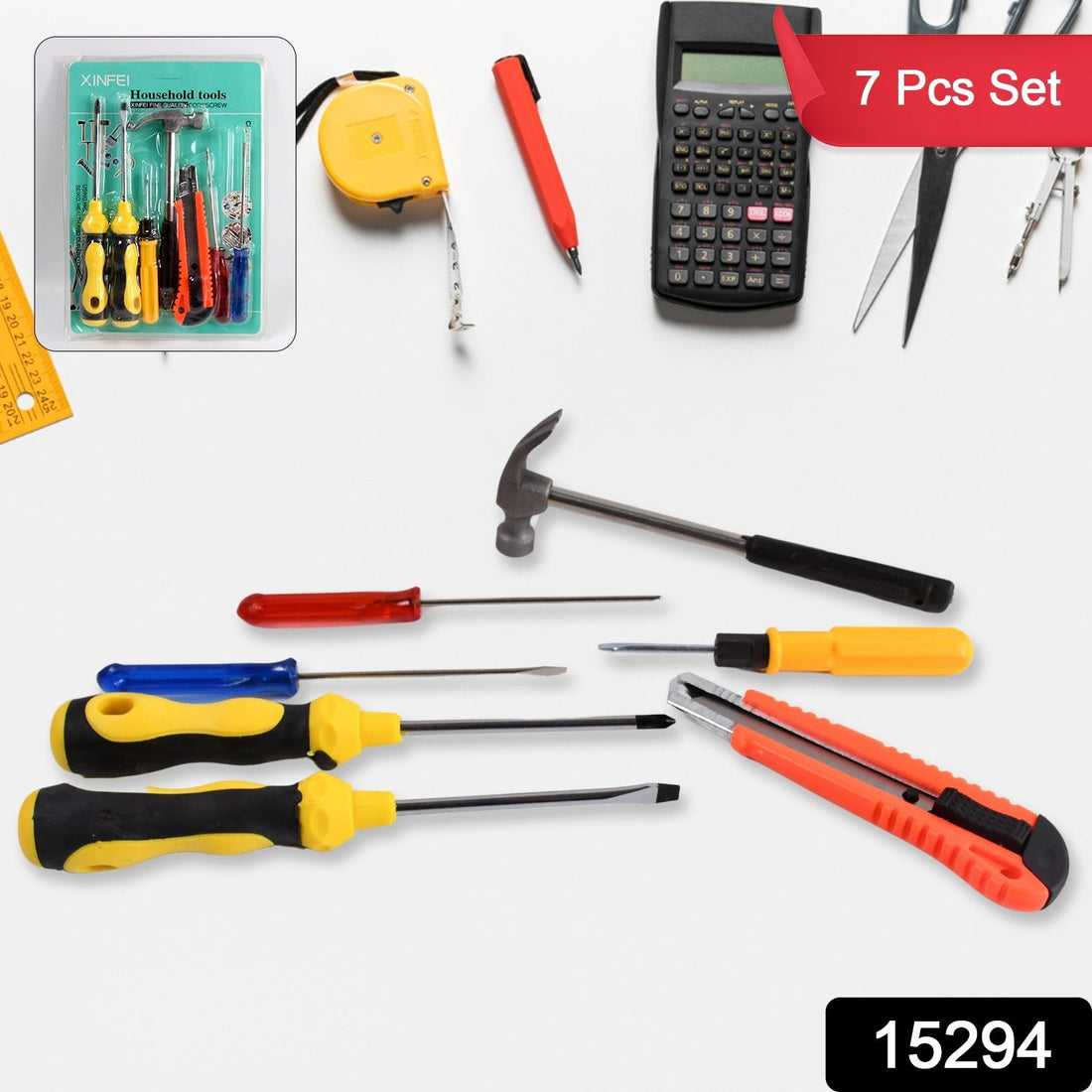 7-Pcs Hand Tool Kit with Magnetic Wristband for Screws & Bolts