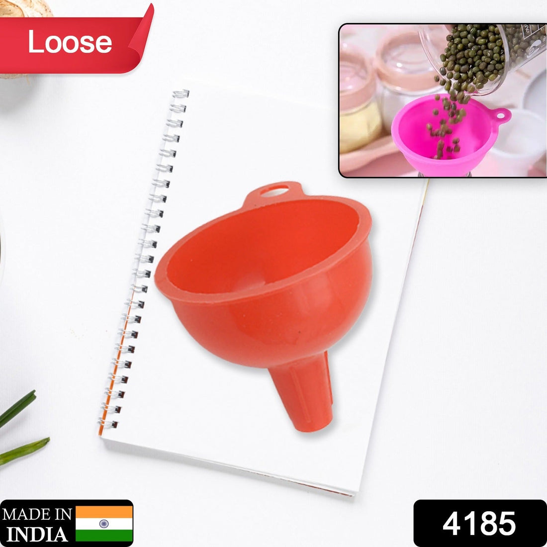 Compact silicone funnel for kitchen and food storage
