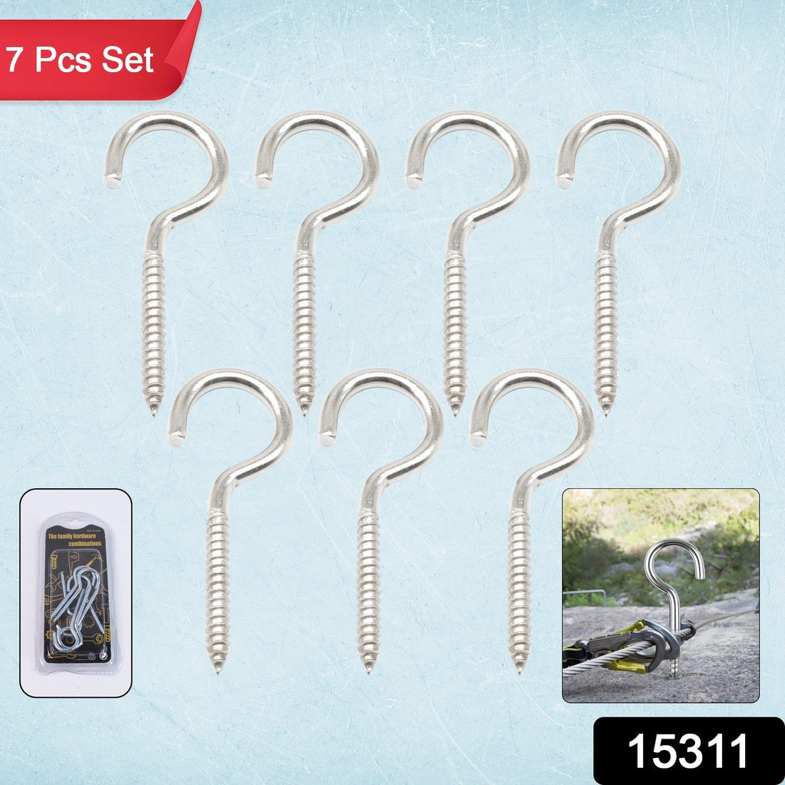 Eye Hooks Screw in Heavy Duty, Stainless Steel Eye Bolts Screw (7 Pc Set)