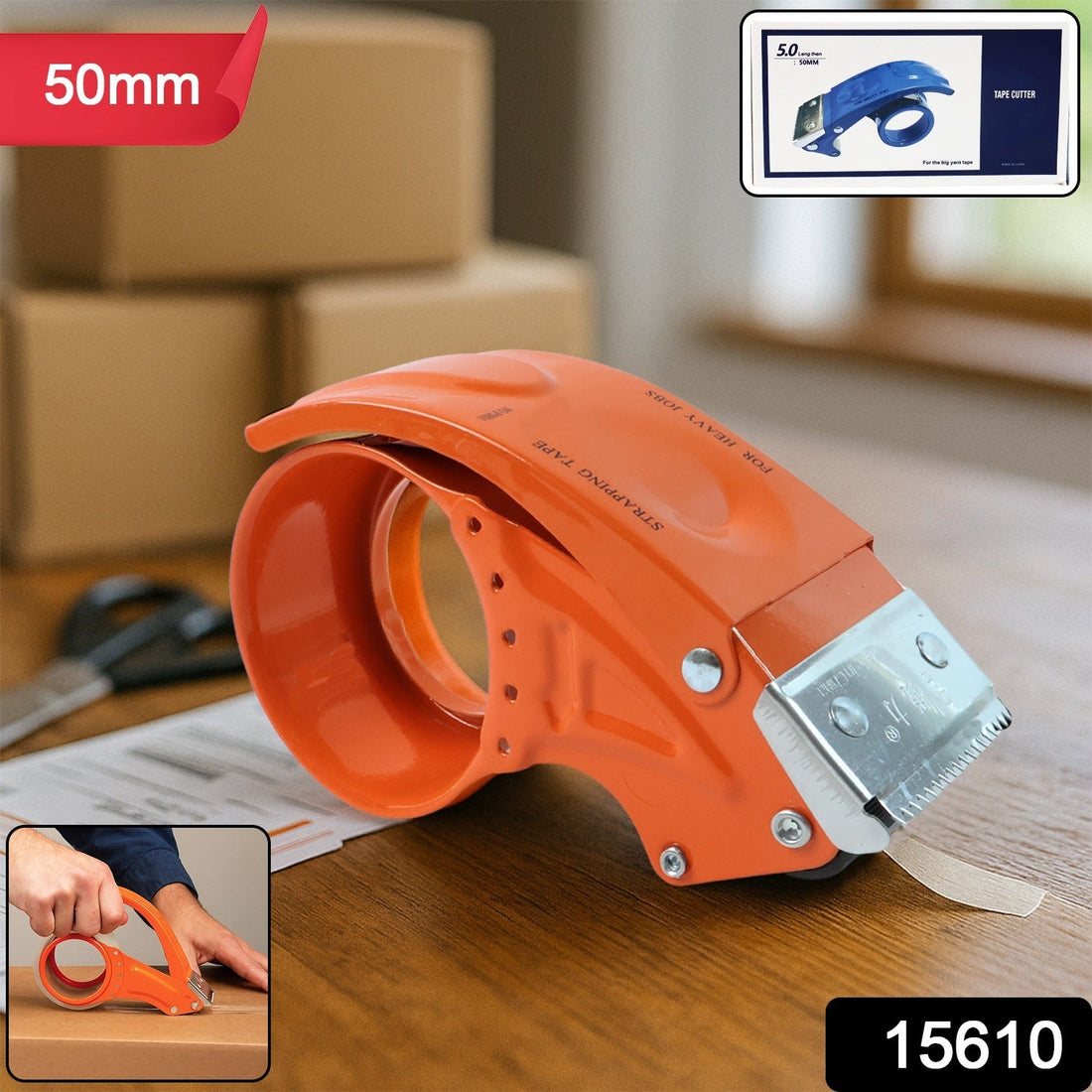 Heavy-Duty Packing Tape Dispenser - (50 mm / 1 Pc)