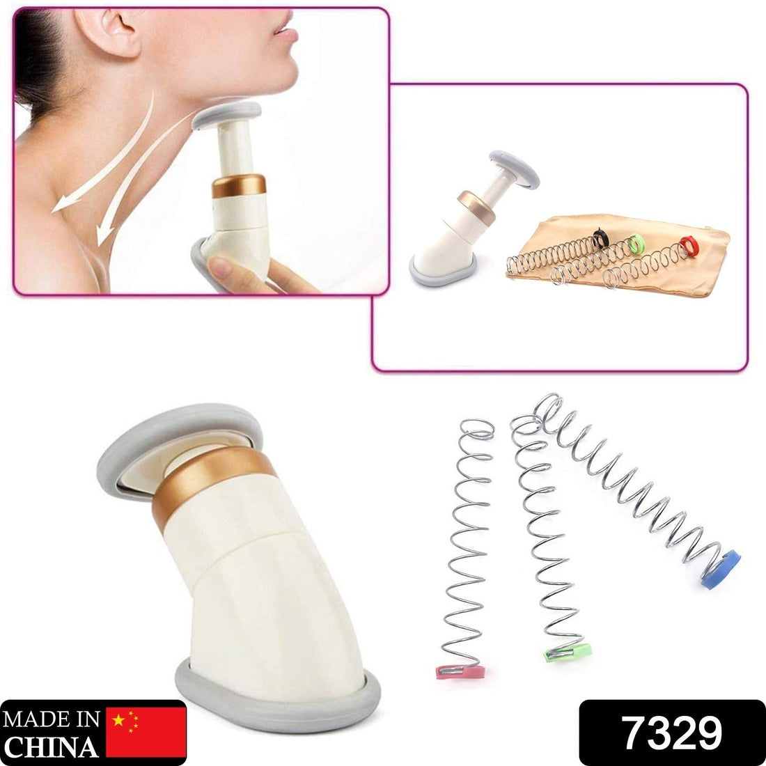 Massager for improving jawline and reducing double chin appearance