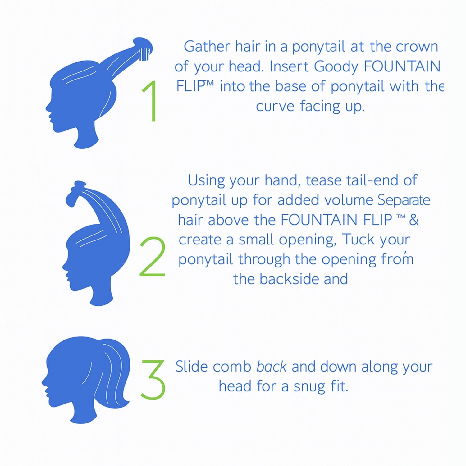 Ponytail Comb with Elastic Loop - (1 Pc)