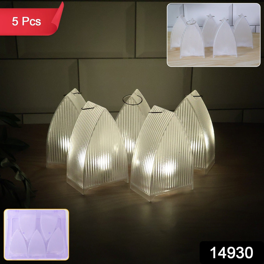 LED Flameless Decorative Lantern Lights - (5 Pc / Set)