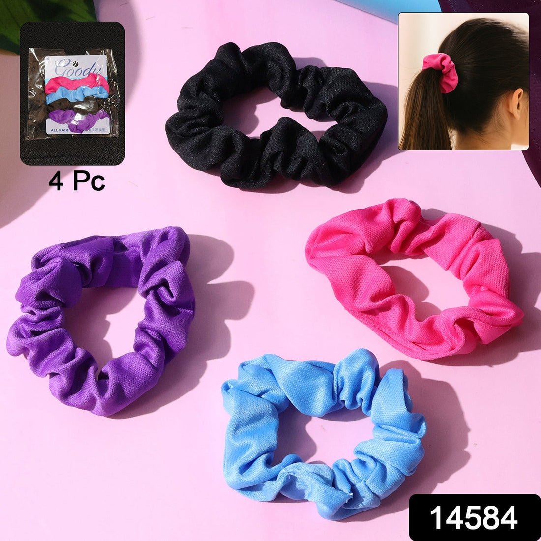 Soft Elastic Hair Scrunchies - (Set)