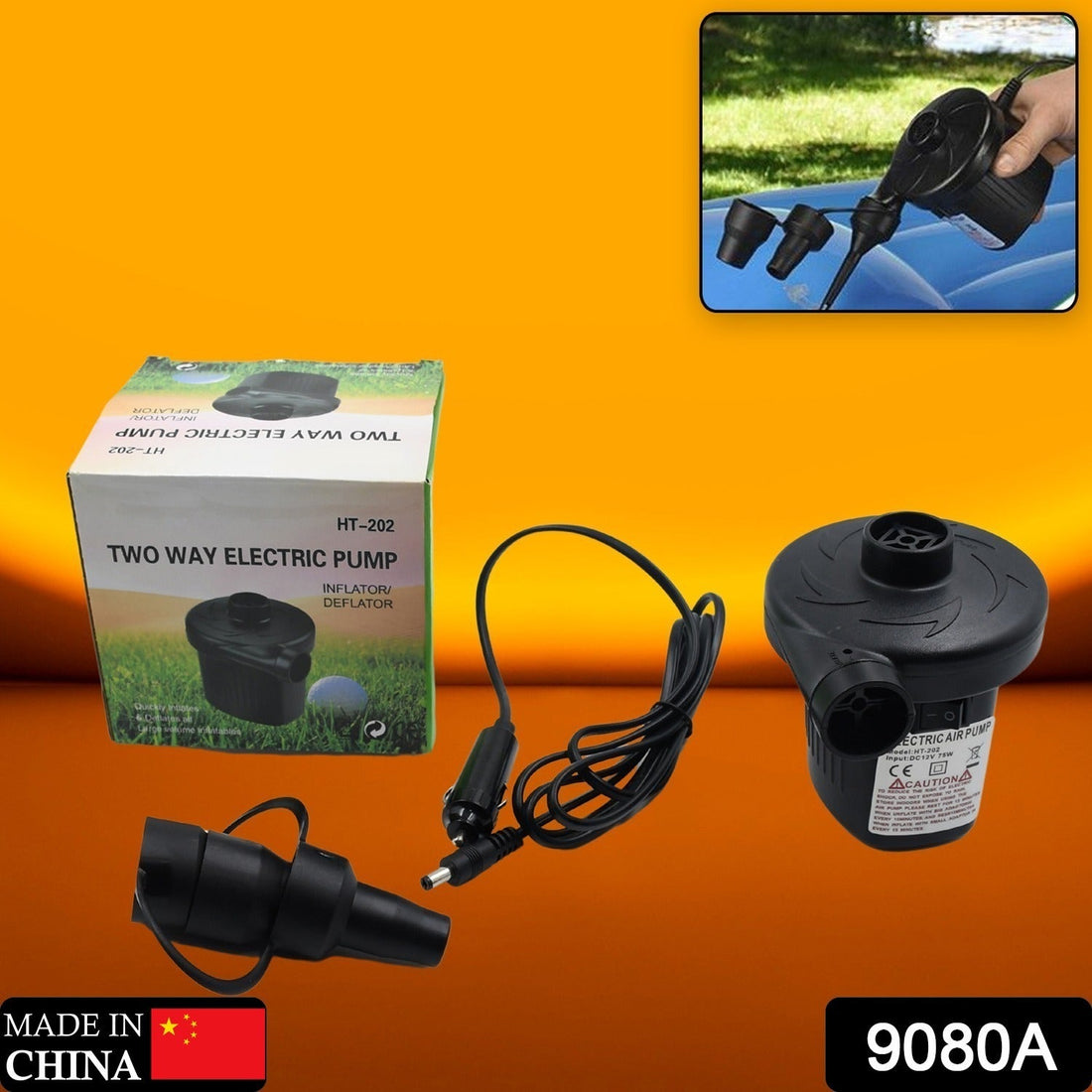 Multi-Purpose Electric Air Pump for Sofa & Pool (Quick Inflate/Deflate)