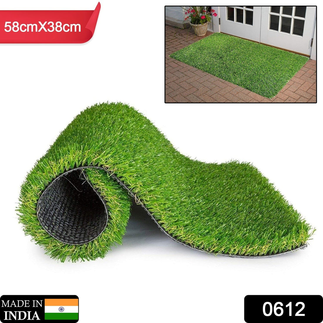 Soft plastic turf carpet, 58x38cm, for balcony or doormat