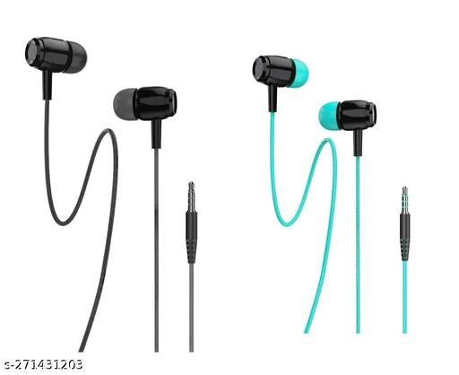 Wired Earphones (Multicolor, Pack of 2)
