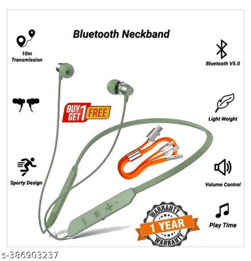 Wireless Bluetooth Neckband (Green)