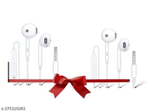 Wired Earphones (White, Pack of 2)
