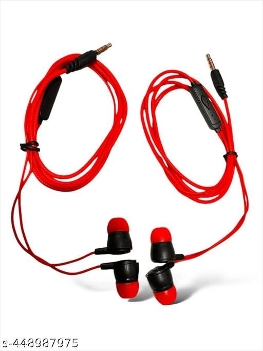 Wired Earphones (Red, Pack of 2)