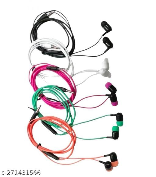 Wired Earphones (Multicolor, Pack of 5)