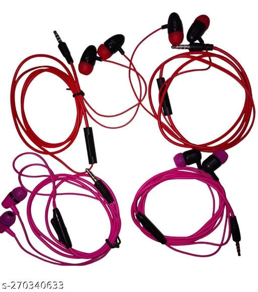 Wired Earphones (Multicolor, Pack of 4)