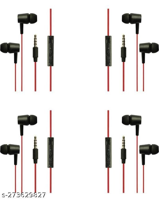 Wired Earphones (Multicolor, Pack of 4)