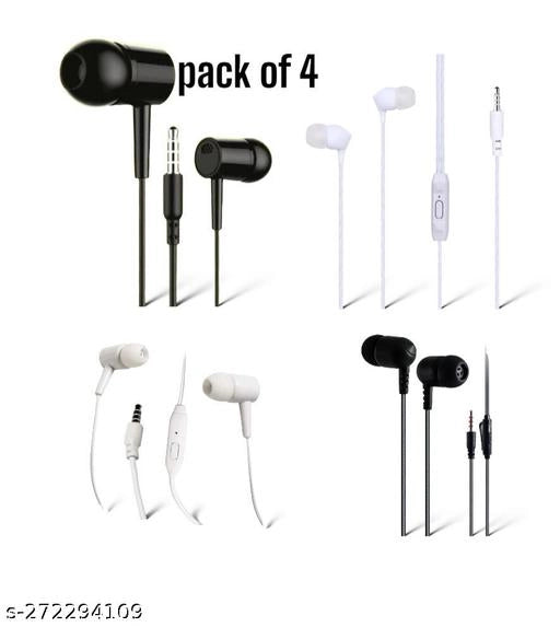 Wired Earphones (Multicolor, Pack of 4)