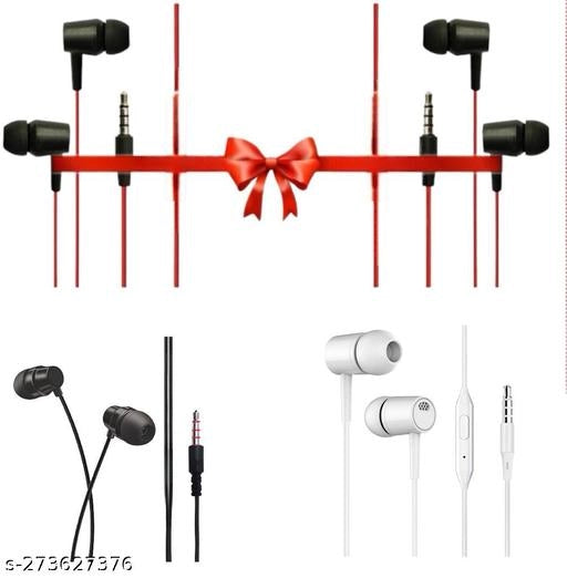 Wired Earphones (Multicolor, Pack of 4)