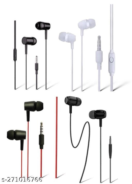 Wired Earphones (Multicolor, Pack of 4)