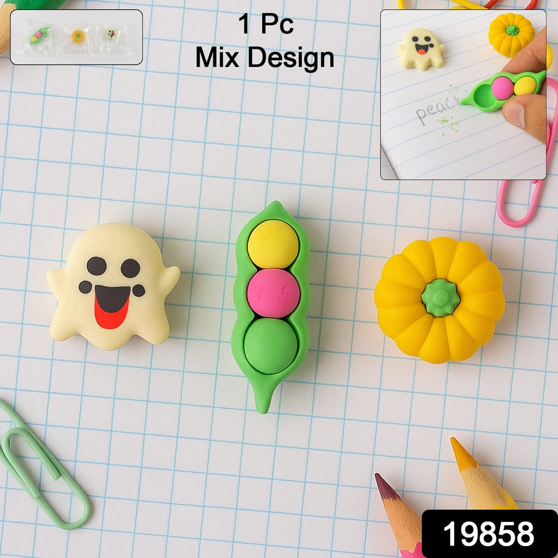 Cute Cartoon Eraser - (1 Pc / Mix Design)