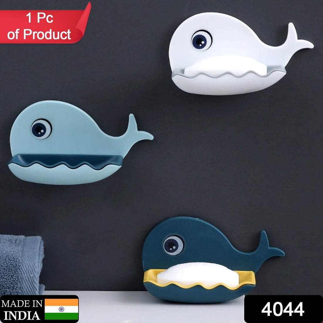 Fish Shape Wall-Mounted Double Layer Soap Holder for Bathroom & Kitchen