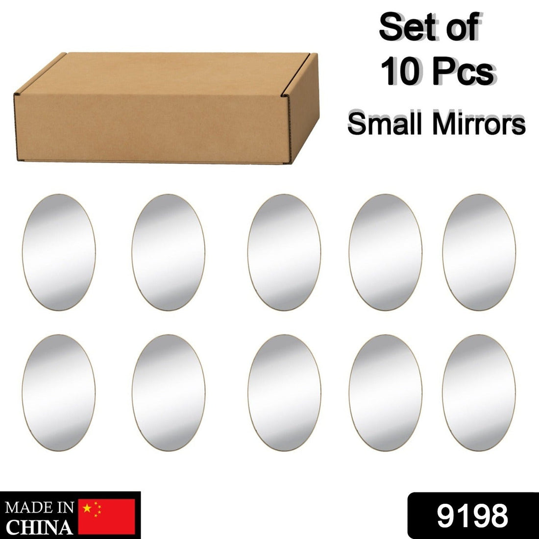 Small oval mirror for dressing, wall sticker design