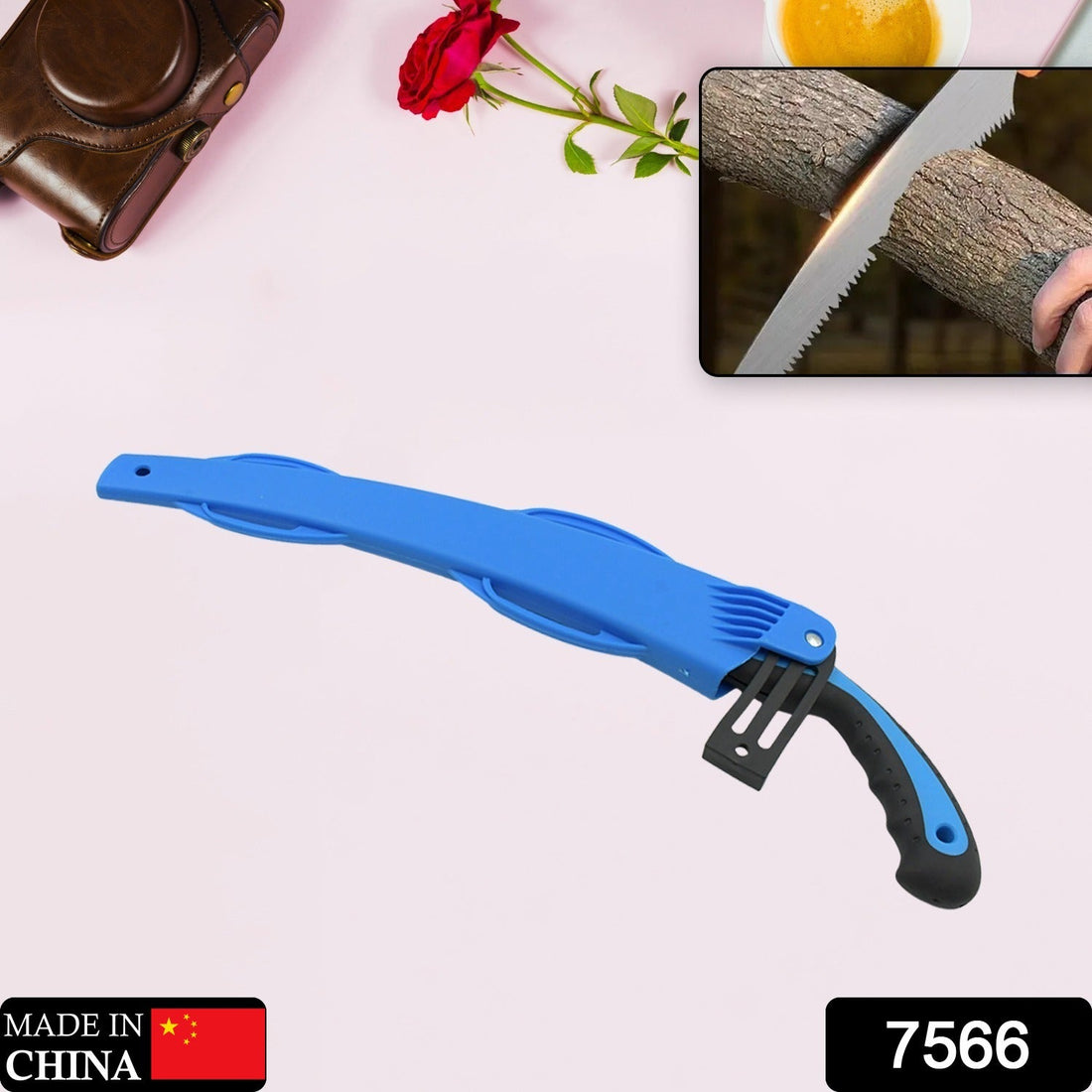 20-Inch High Carbon Steel Pruning Saw – Sharp Teeth, Cover Included, Ideal for Gardening & Wood Cutting