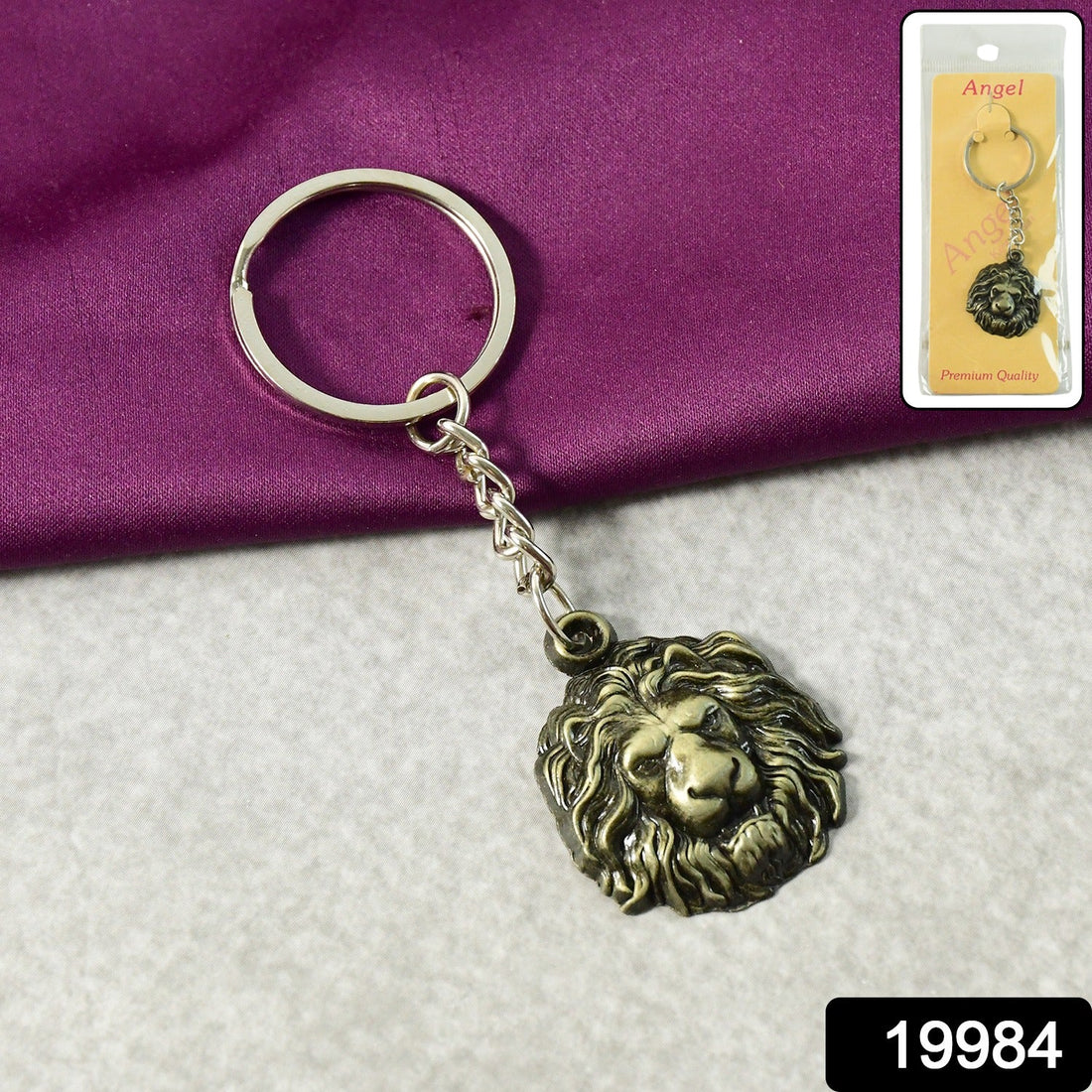 Premium Lion Head Metal Keychain (1 Pc)