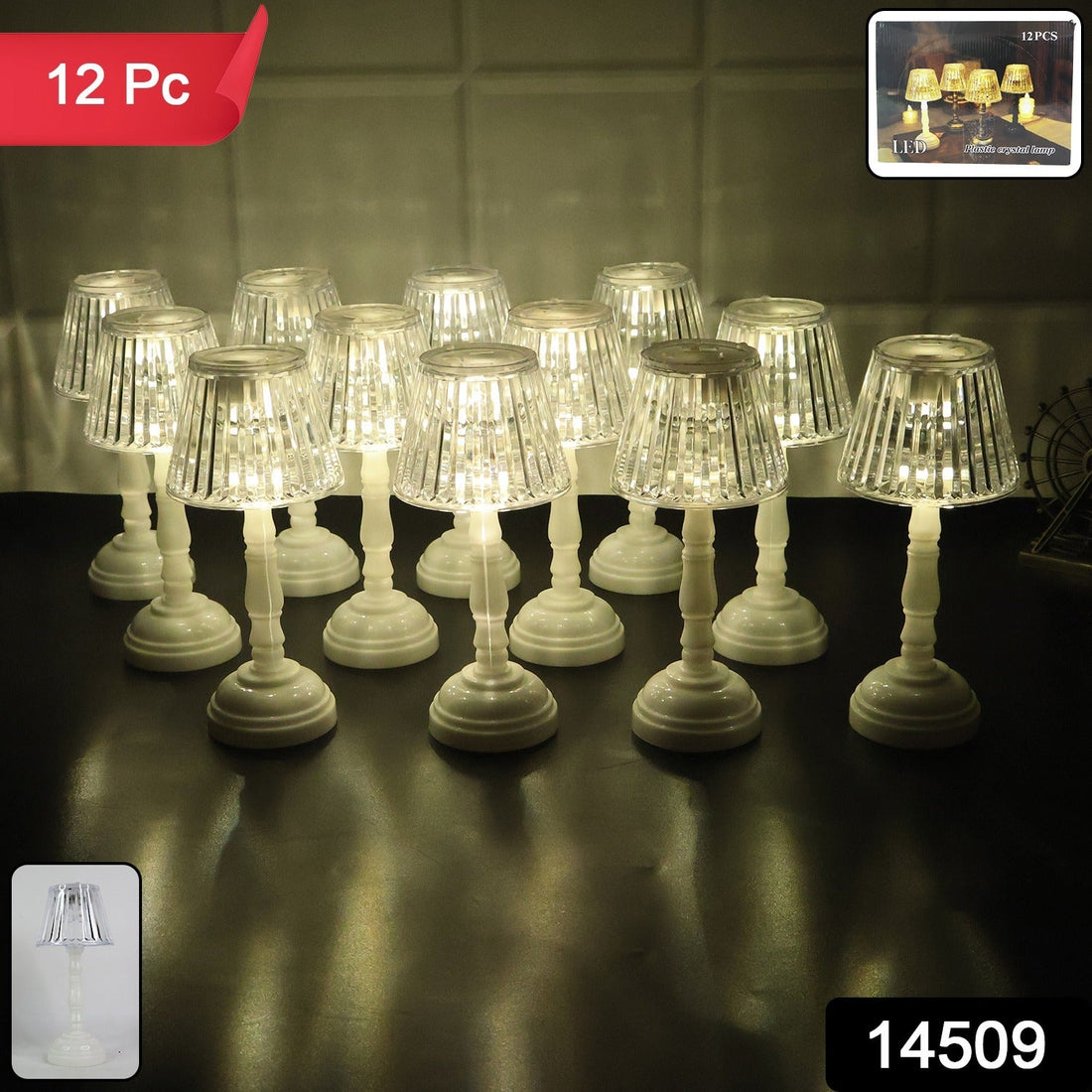 Decorative Crystal Style LED Table Lamps (12 Pc)