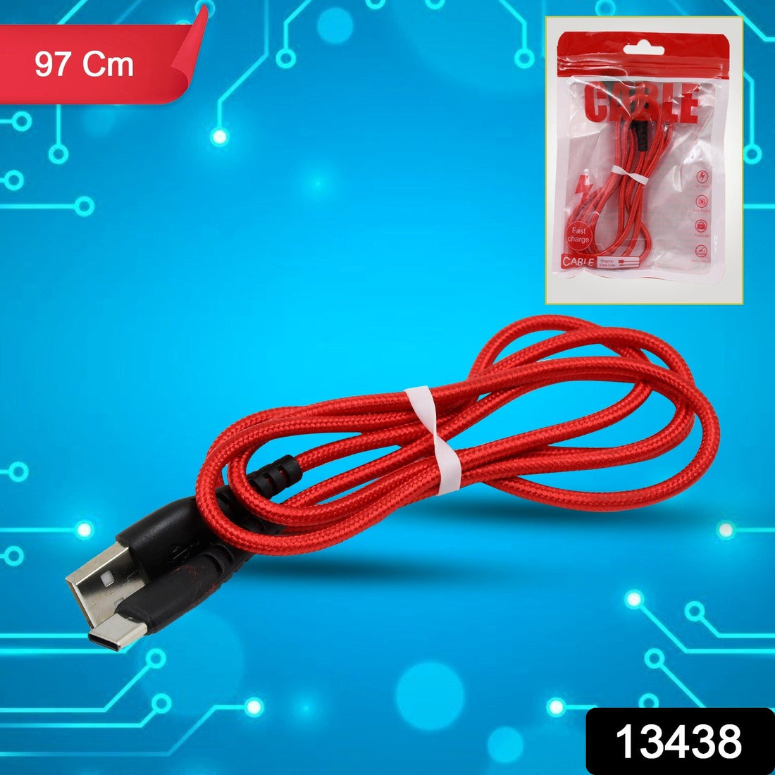 Type C data cable Fast Charging, Data Transfer Cable (97 cm / 1 Pc)