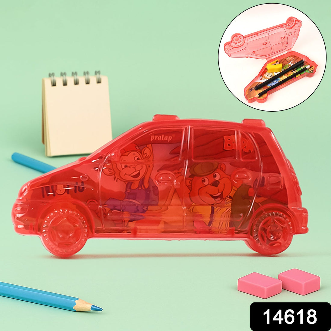 Car Shape Plastic Compass Box for Kids (1 Pc)