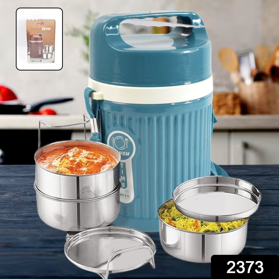 Stackable Insulated Tiffin with Handle (1 Pc): Leakproof, Hot Food Container
