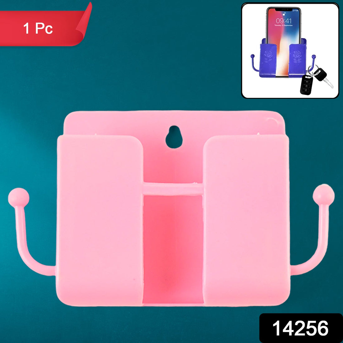 1 Pc Blue Wall mount Mobile Stand With Hook