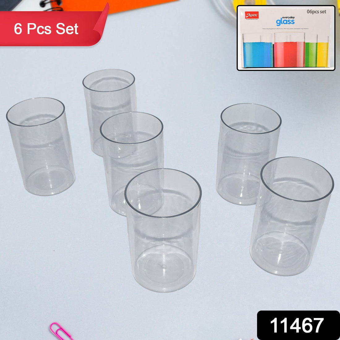 Apex Daily Serve Plastic Glass Set